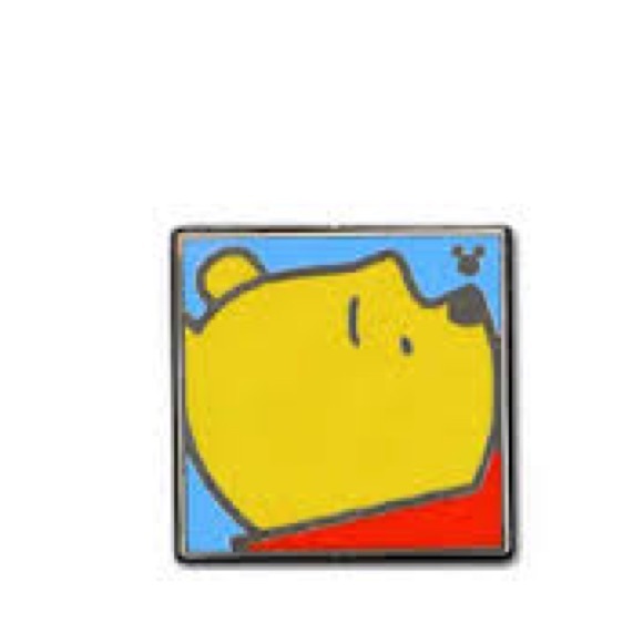 Disney Other - Disney Yellow & Blue Winnie the Pooh Square Enamel Pin